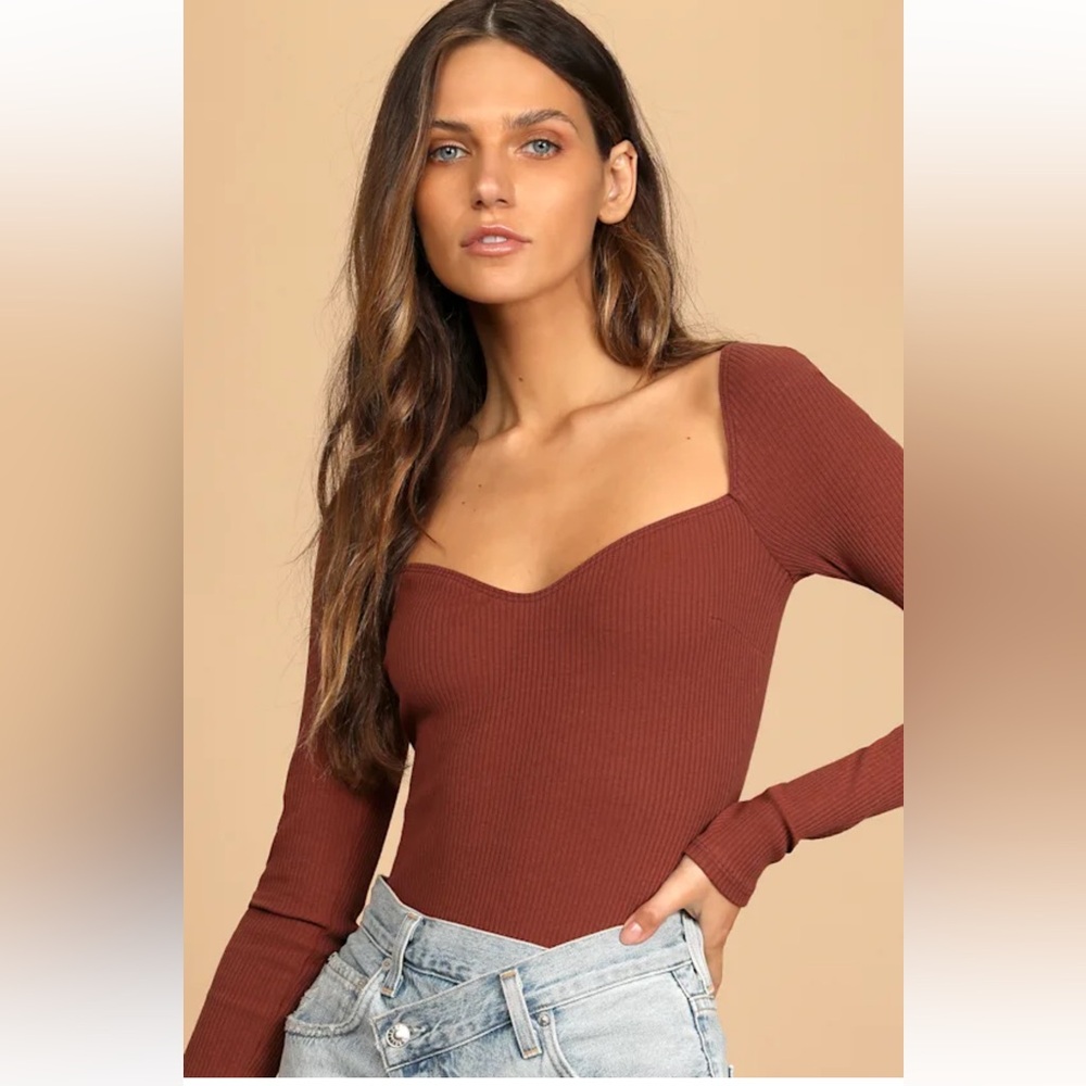 Lulus Ribbed Long Sleeve Bodysuit - Picture 2 of 6
